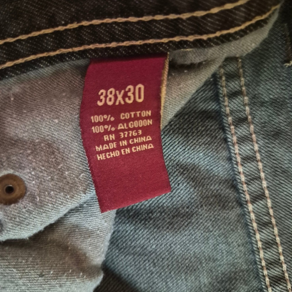 Perry Ellis Premium Denim Mens 38x30 Dark Wash Blue Straight Leg Jeans RN 37763 - Picture 4 of 6